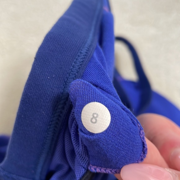 Lululemon Luon Tank Top in Vibrant Purple and Navy Straps w Mesh Pocket on Back - Picture 6 of 7